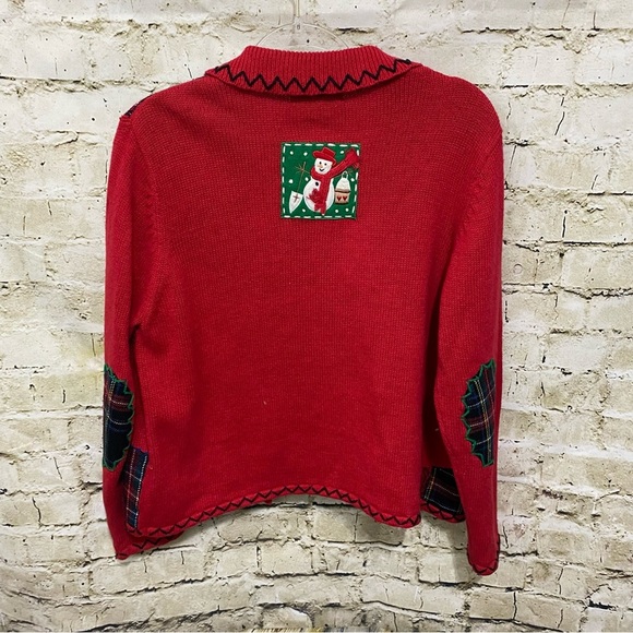 Planet & Company Red Snow Christmas Embroidered Cardigan - Picture 4 of 6
